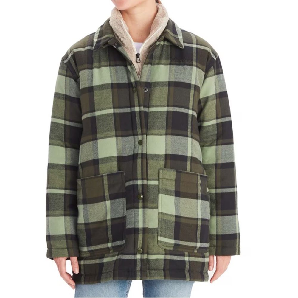 Marmot ‘Lanigan Flannel Coat’ - Women's Green Plaid Shacket sz M